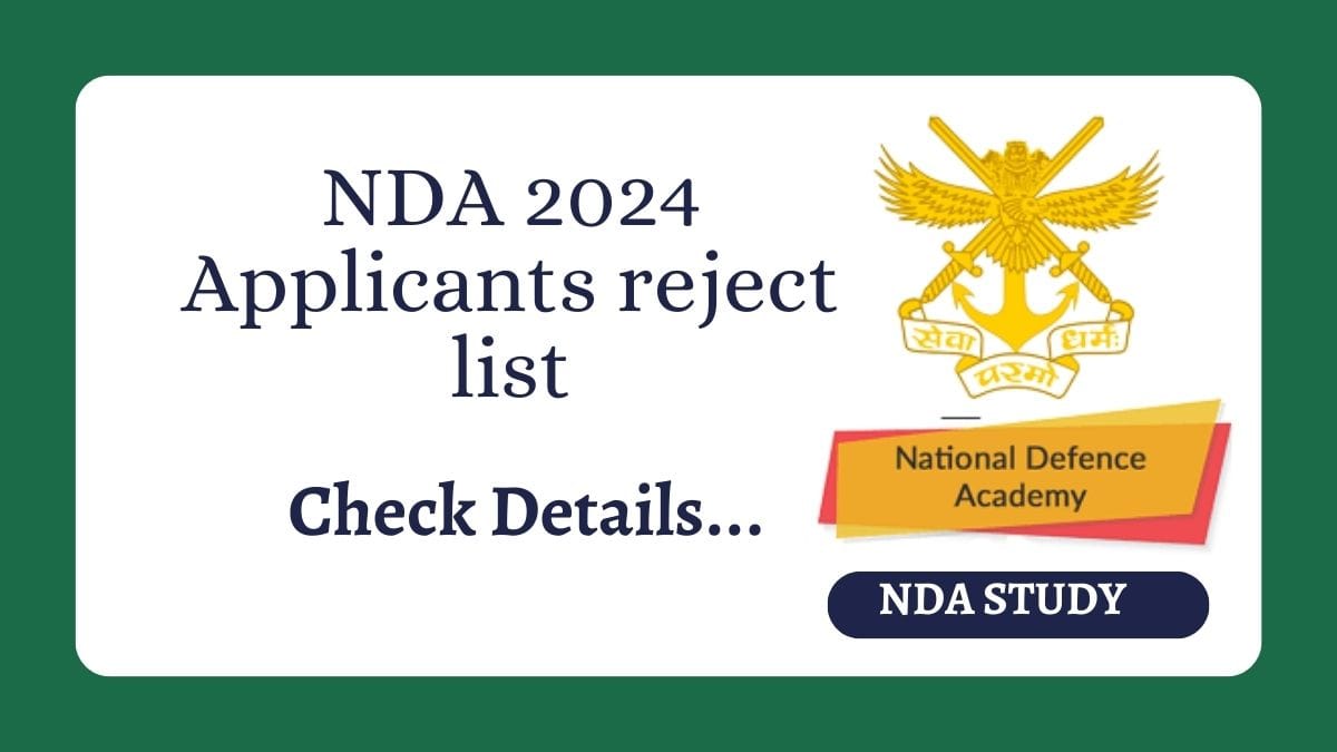NDA 2024 Applicants reject list