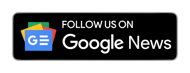 Button graphic encouraging users to follow on Google News