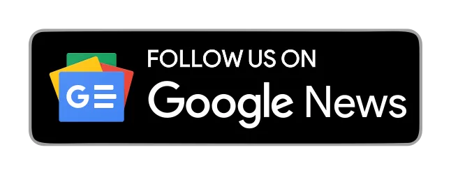 Button graphic encouraging users to follow on Google News