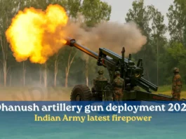 Dhanush artillery gun deployment 2025, Indian Army latest firepower
