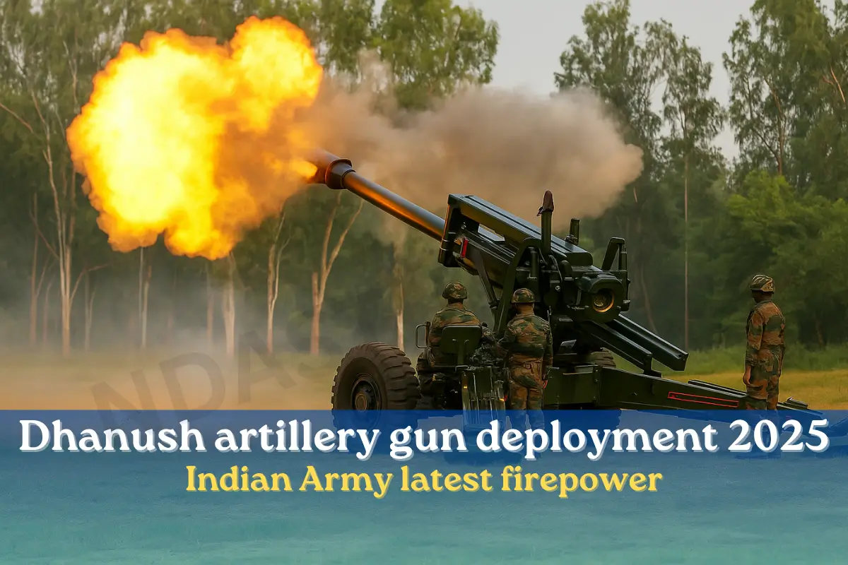 Dhanush artillery gun deployment 2025, Indian Army latest firepower