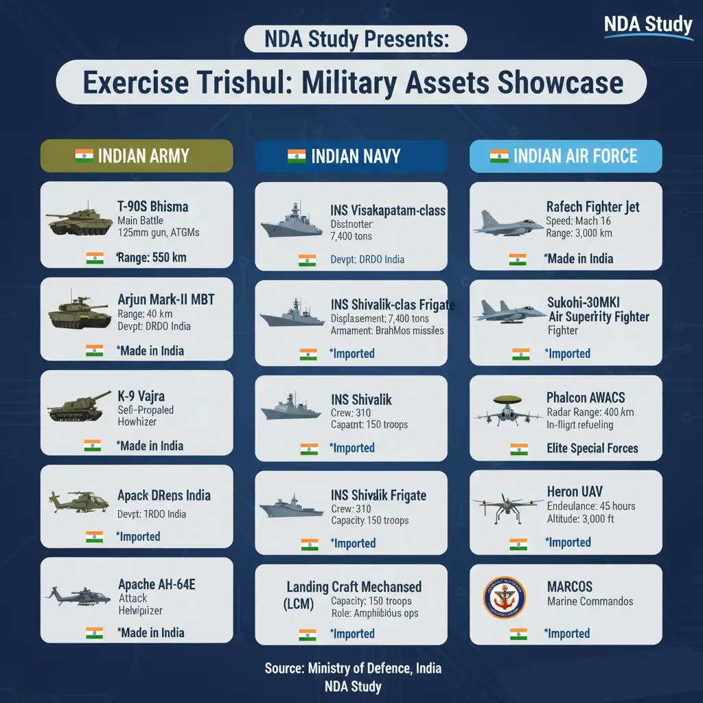 Exercise Trishul 2025: India Deploys 20,000+ Troops in Massive 12-Day Tri-Services War Drill Near Pakistan Border 2 Exercise Trishul 2025 Military Assets showcase