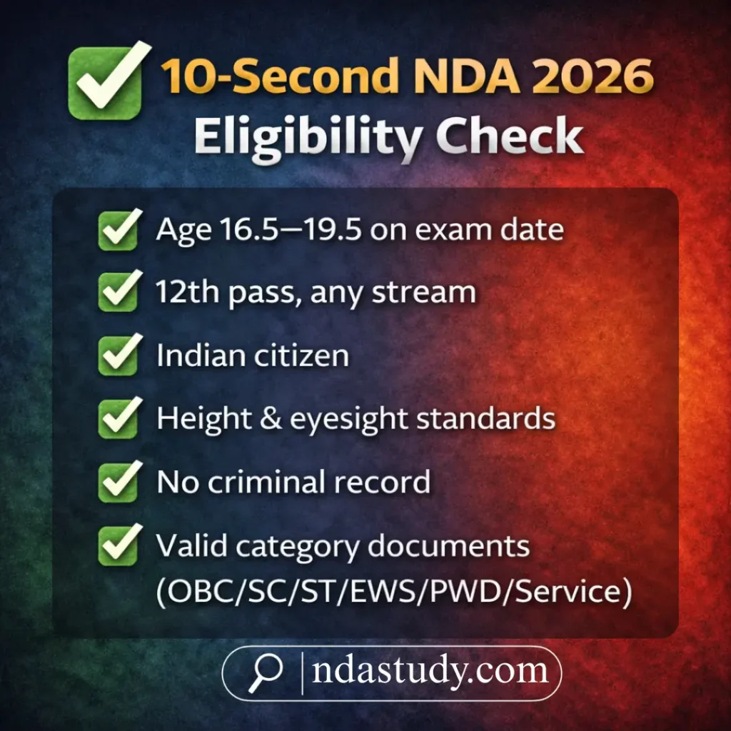 NDA 2026 Eligibility Criteria - Quick Eligibility Check
