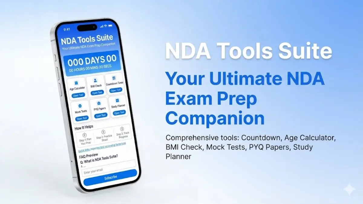 NDA Tools suite Dashboard — Eligibility, Countdown & Exclusive Practice guide 1 NDA tools suite